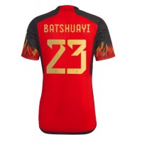 Camisa de Futebol Bélgica Michy Batshuayi #23 Equipamento Principal Mundo 2022 Manga Curta